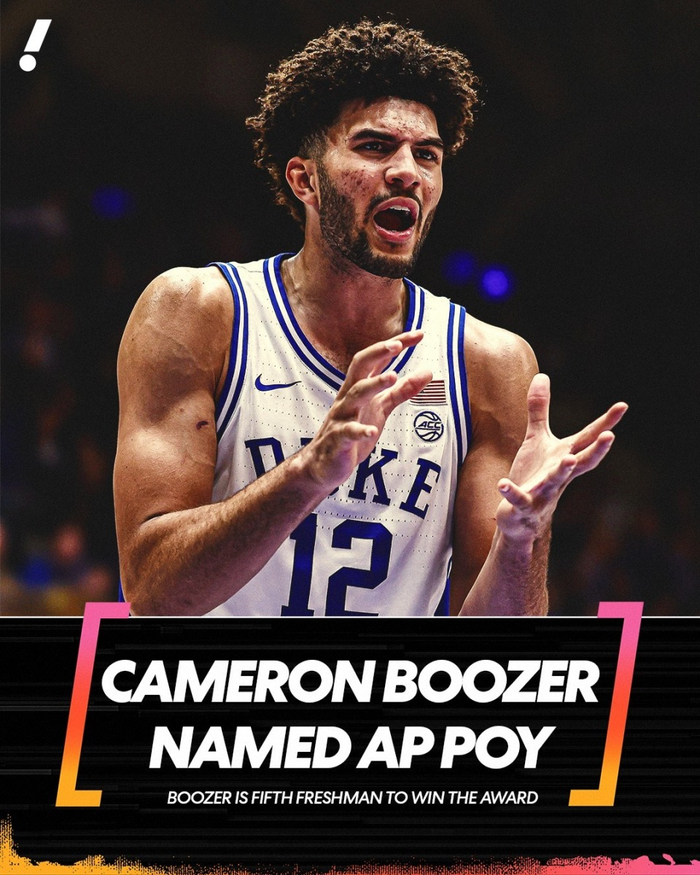 卡梅隆-布泽尔荣膺全美最佳球员 选秀顺位或因球